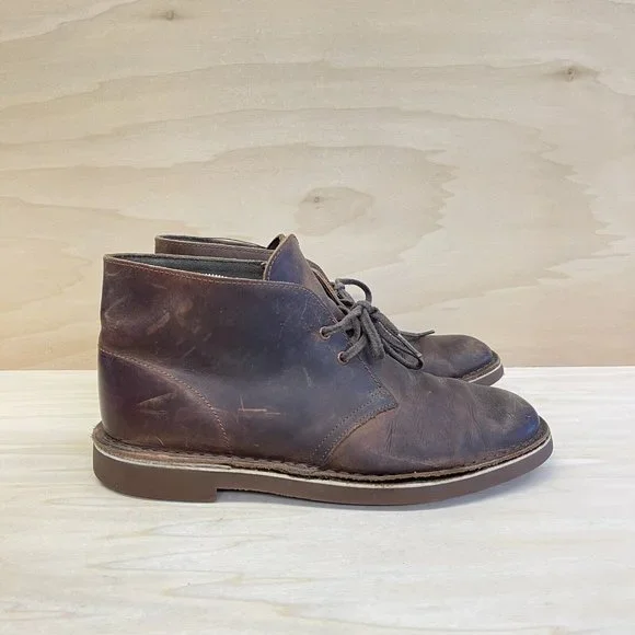 Clarks Mens Leather Bushacre Chukka Ankle Desert Boots Brown 15260 Size 10M Brown Clarks Bushacre Leather Boots for Men for sale | eBay main image 3